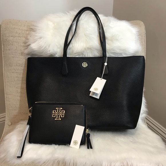 Tory Burch Handbags - Tory Burch Black Perry Tote & large wristlet NWT